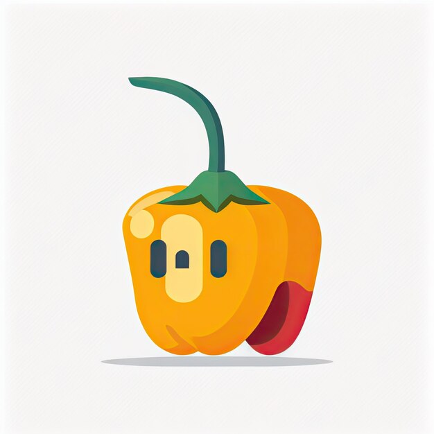 Foto habanero pepper vegetable cute playful flat icon by generative ai