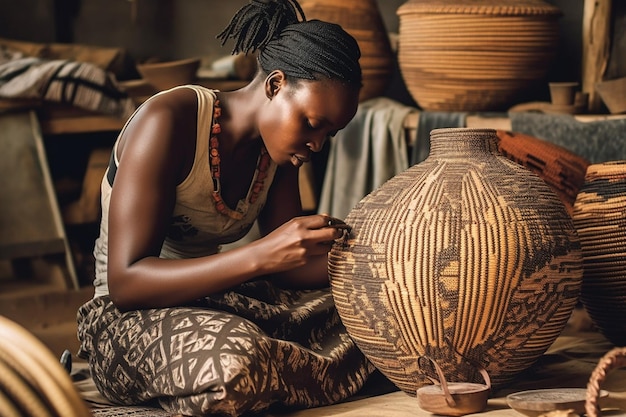 La habilidad y el arte de los artesanos africanos y wom