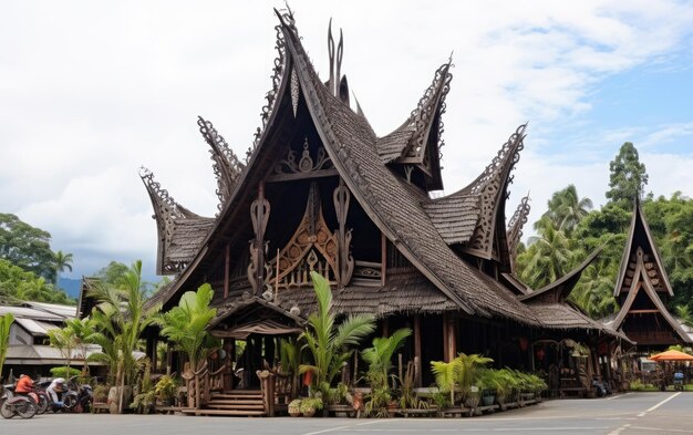 Foto habitação da aldeia cultural de sarawak