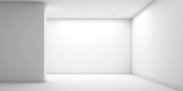 Una habitación blanca con una pared blanca y una pared blanca.