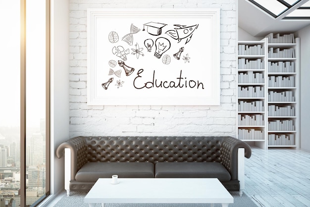 Habitación con boceto de educación.