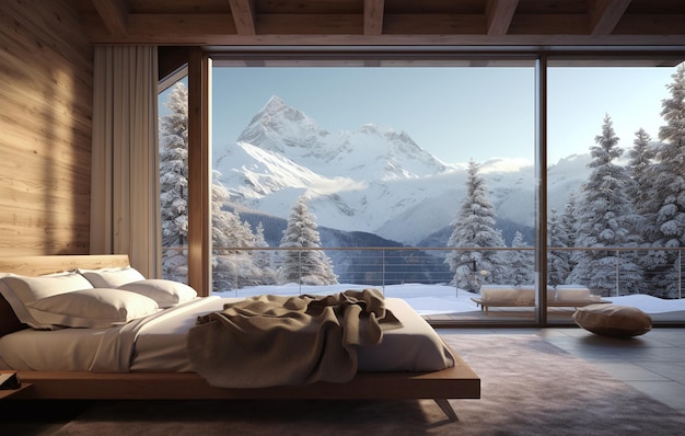 Habitación en una cabaña de montaña con una hermosa vista del valle