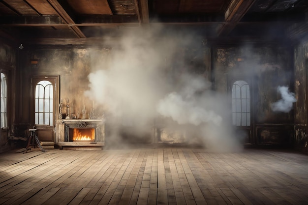 Una habitación con chimenea y chimenea.