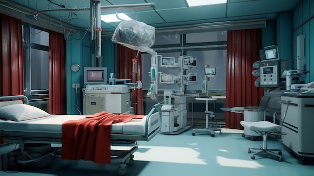 Una habitación en una foto de hospital.