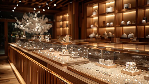 una habitación con una gran exhibición de joyas y accesorios