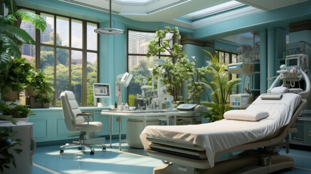 Foto habitación de hospital con cama
