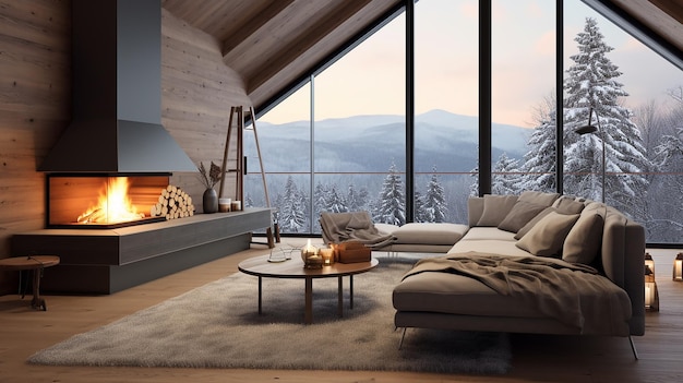 Habitación de invierno moderna