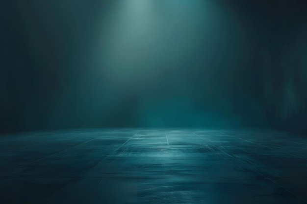 una habitación oscura con una luz azul en la parte inferior y un fondo oscuro