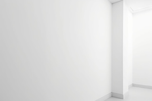 Una habitación de paredes blancas
