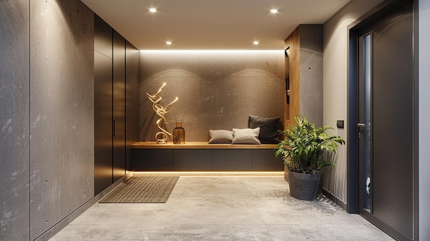 habitación con pintura en la pared