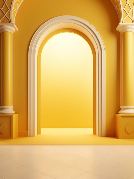 Foto habitación con puerta dorada y ventana puerta dorada en la pared habitación con puerta dorada