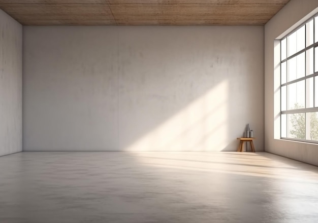 una habitación con una silla y una mesa en la esquina