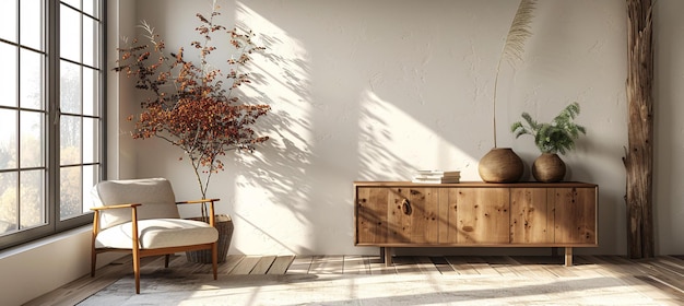 una habitación con un sofá una mesa y una planta en la esquina