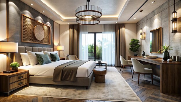 Foto habitación y suite de hotel boutique contemporáneo estilizado