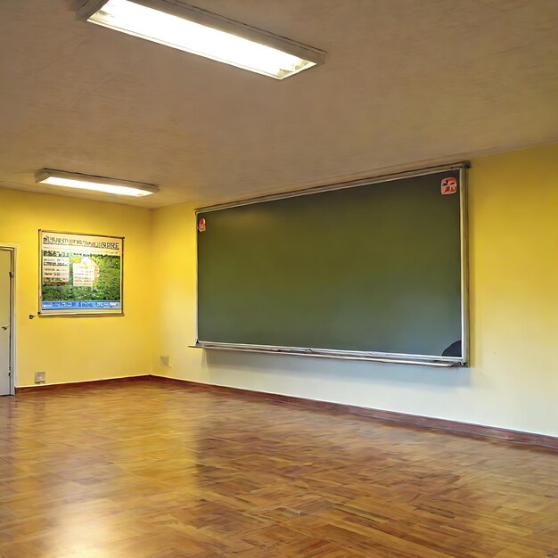 Foto una habitación con un tablero verde que dice la palabra cita en él