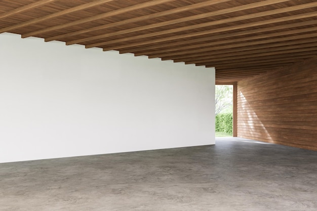 Foto habitación vacía de estilo loft contemporáneo moderno con pared blanca en blanco para el espacio de copia 3d