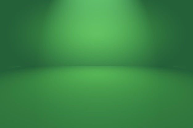 Habitación vacía de fondo abstracto degradado verde con espacio para texto e imagen