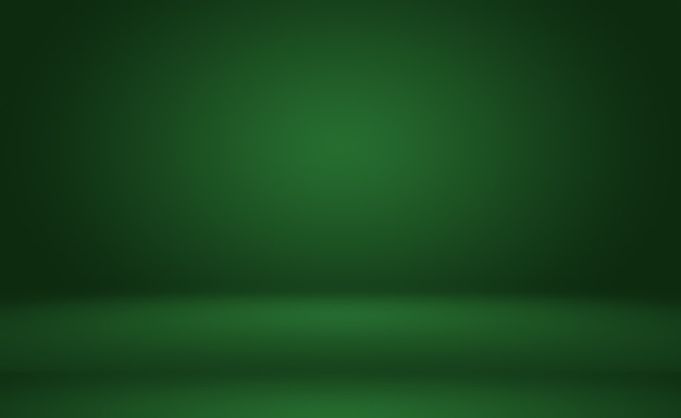 Habitación vacía de fondo abstracto degradado verde con espacio para texto e imagen.