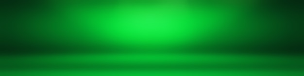 Habitación vacía con fondo de estudio abstracto degradado verde liso de lujo con espacio para el texto y la imagen.