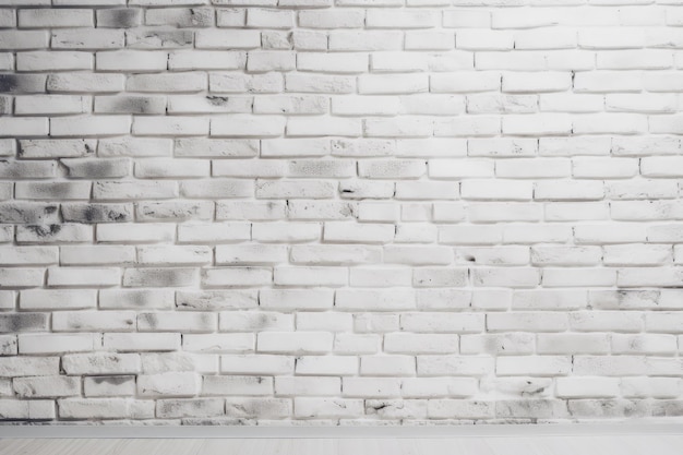 Una habitación vacía con una pared de ladrillo blanco IA generativa