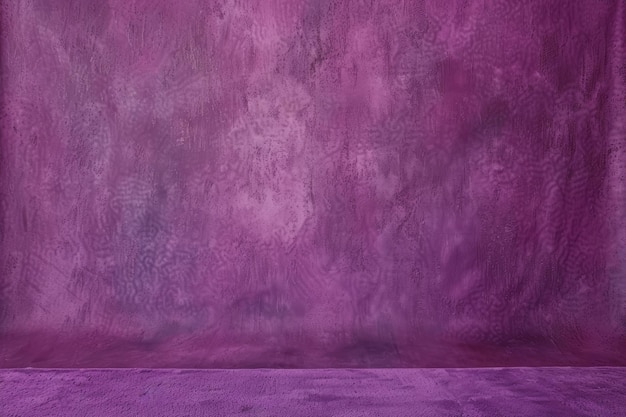 Foto habitación vacía con pared púrpura y alfombra de ia generativa
