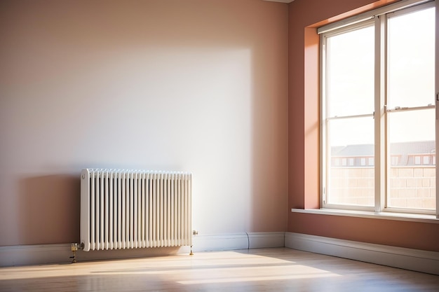 Habitación vacía con ventana y radiador