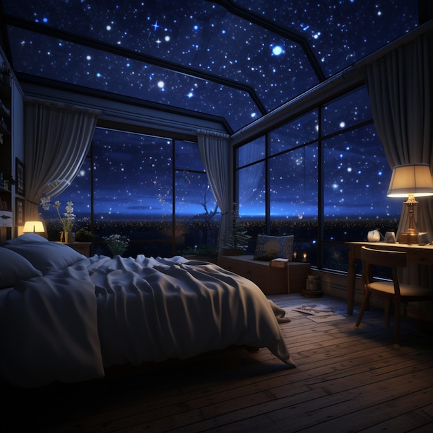 Una habitación con una vista celestial