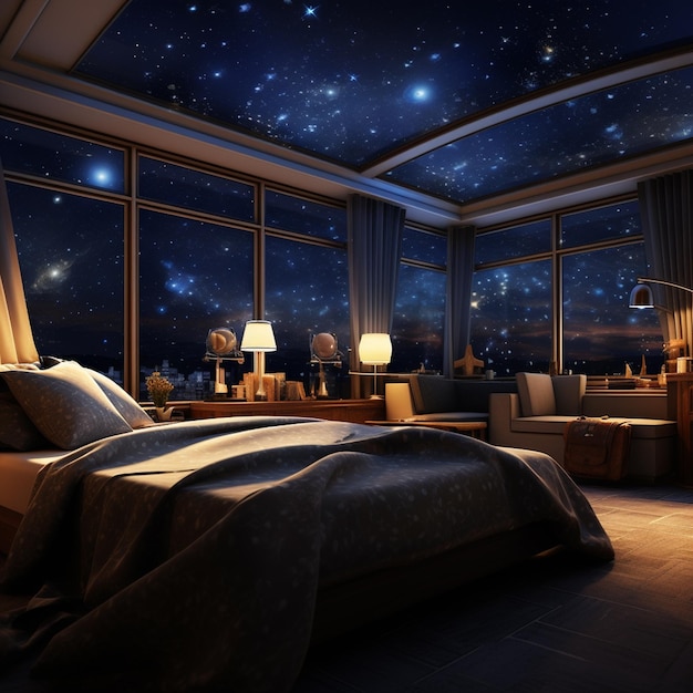 Una habitación con una vista celestial