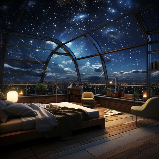 Una habitación con una vista celestial