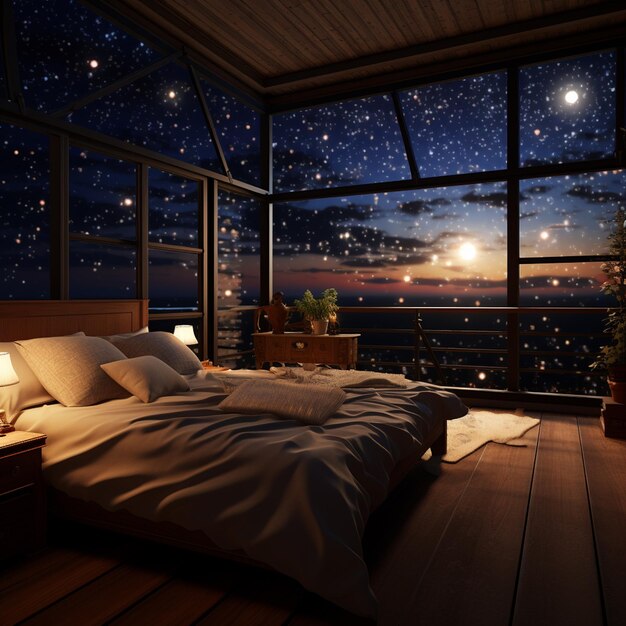 Una habitación con una vista celestial