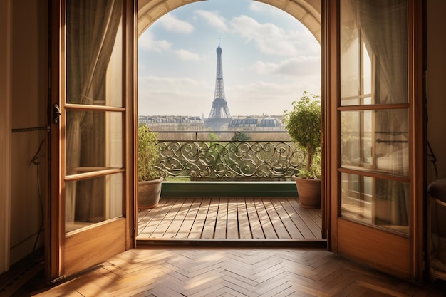 una habitación con vistas