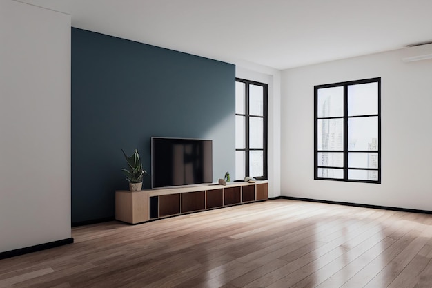 Habitaciones con piso de parquet de madera bolardo habitación de apartamento de pared en blanco sin muebles