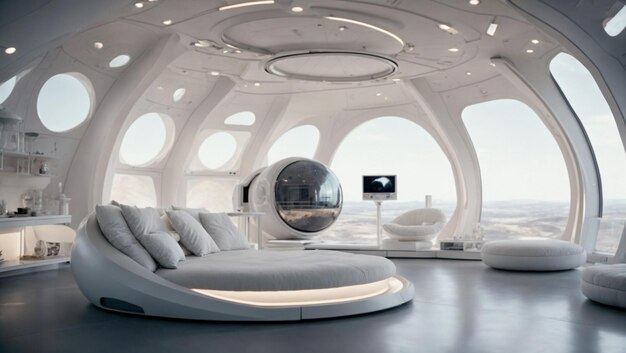 Habitat lunar design futurista de alta tecnologia