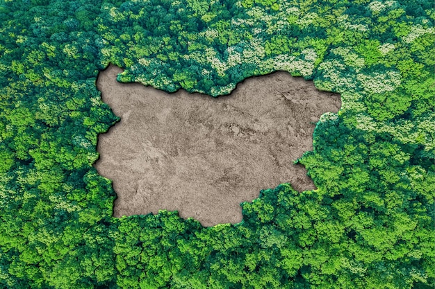 Hábitat sostenible Mapa de Bulgaria, concepto de medio ambiente