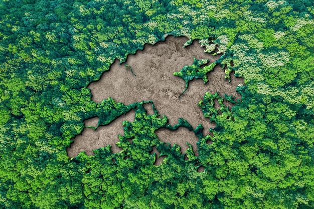 Hábitat sostenible Mapa de Hong Kong, concepto de medio ambiente