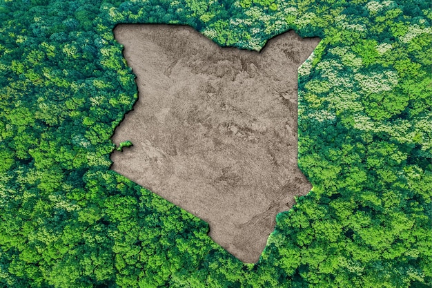 Hábitat sostenible Mapa de Kenia, concepto de medio ambiente