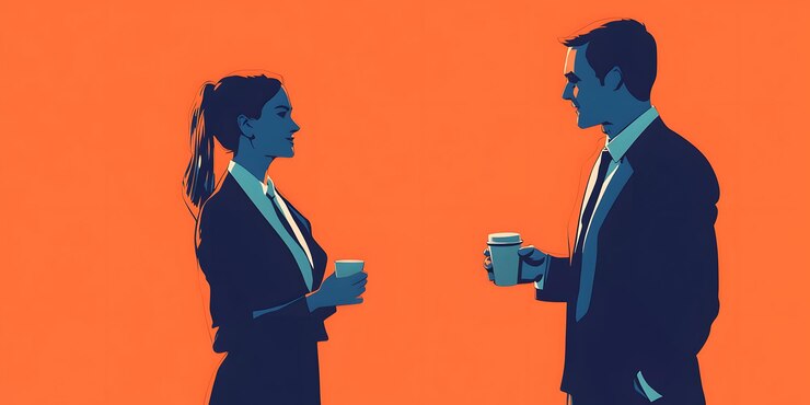 Habla de negocios en el café