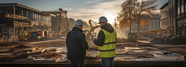 Hablando en el sitio de construcción son ingenieros xA