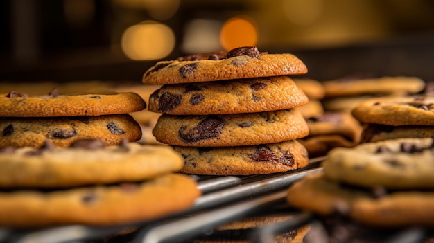 Foto hacer las clásicas galletas de chocolate generative ai