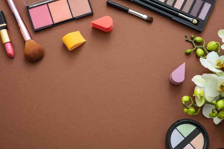 Foto hacer cosméticos naturales contra un fondo de color marrón
