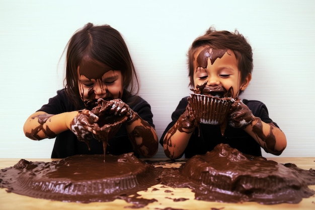 Hacer un lío con glaseado de chocolate