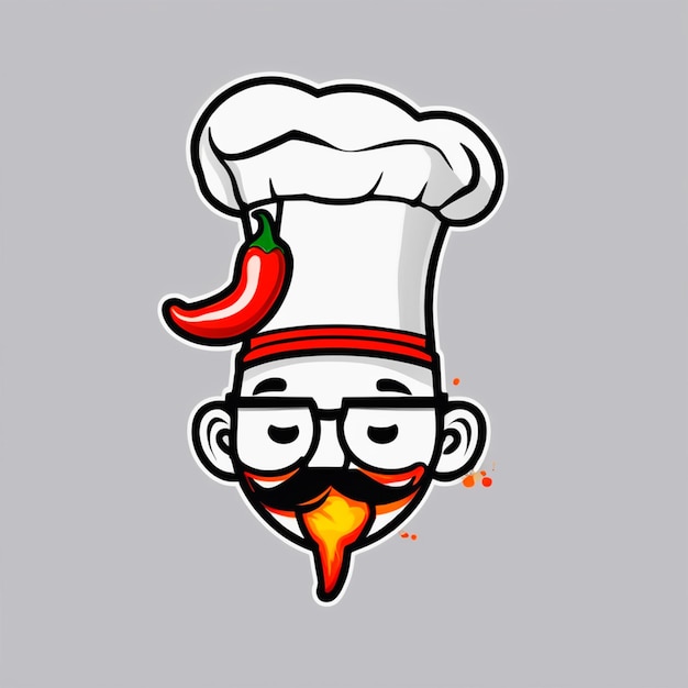 Hacer un logotipo de Power House y el concepto es Chef Cap y Hot Fire Chilli Powerspicy