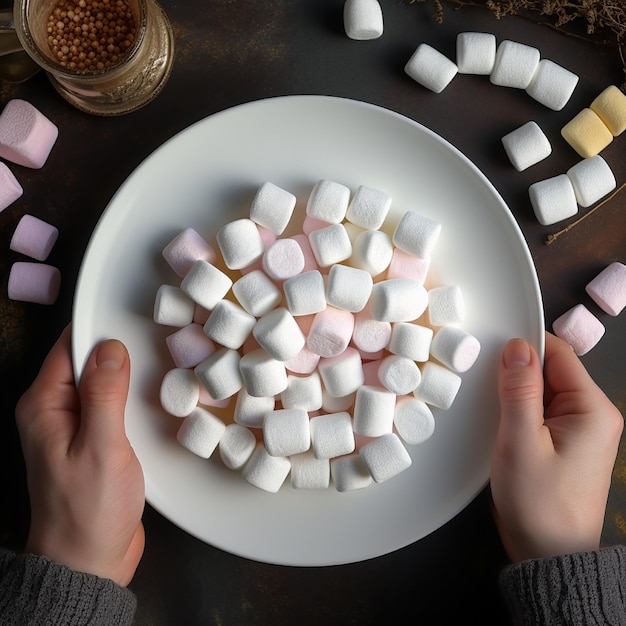 Foto hacer un malvavisco en un plato