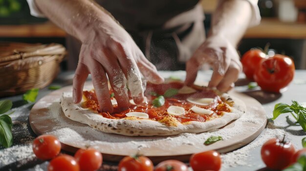 Foto hacer pizza es un concepto gracioso.