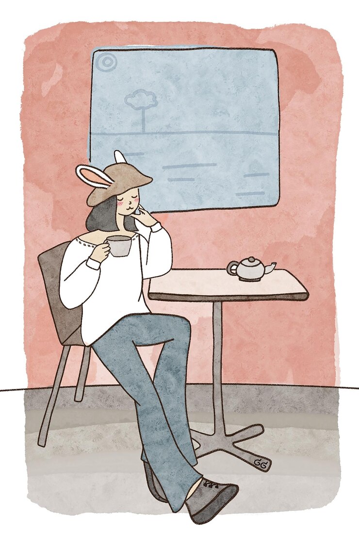 Foto haciendo una pequeña pausa para el café
