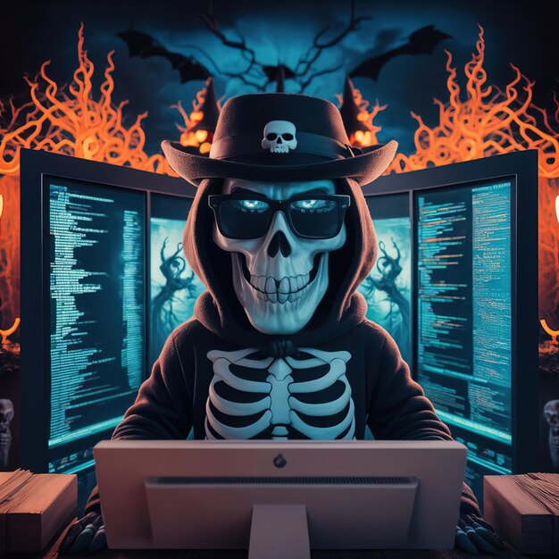 Hackeo de personas con temática de Halloween