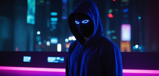 Un hacker anónimo con una capucha esconde su cara bajo una máscara