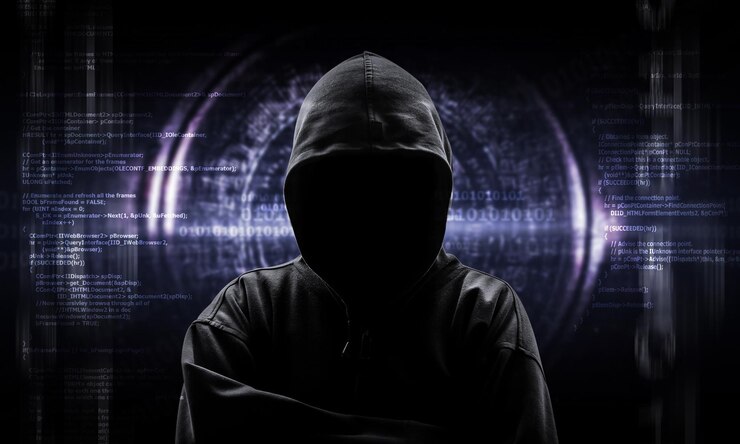 Foto hacker contra la pantalla