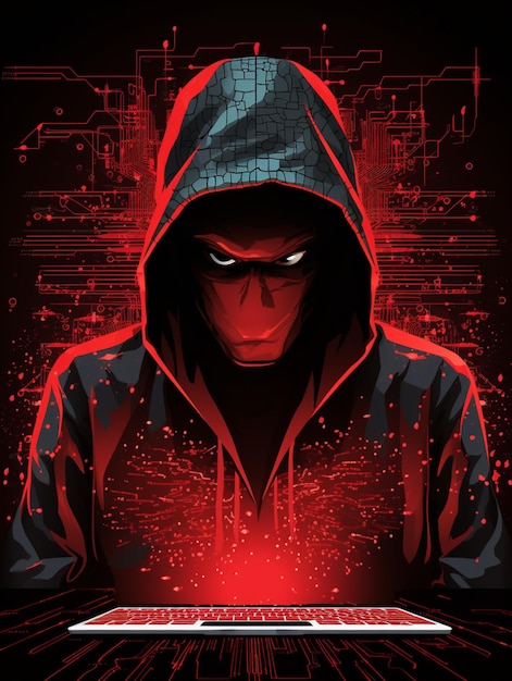 hacker ilustração segurança cibernética ataque tecnologia tecnologia negócio hacking vírus assustador defesa