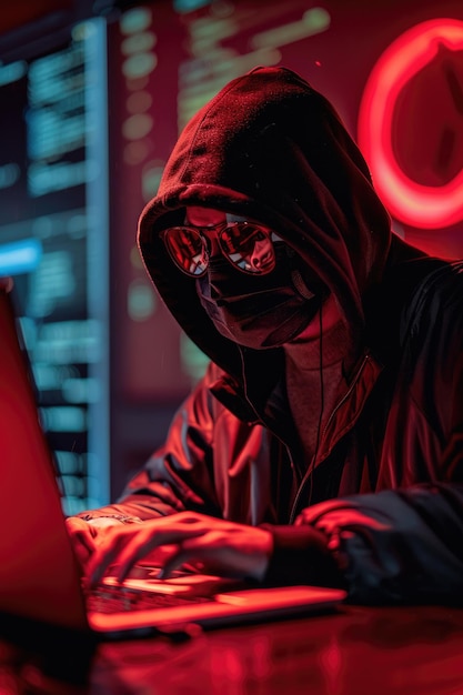 Hacker infiltrador digital explorando el mundo de las brechas de seguridad de la intrusión cibernética y el paisaje en evolución de las amenazas y defensas en línea